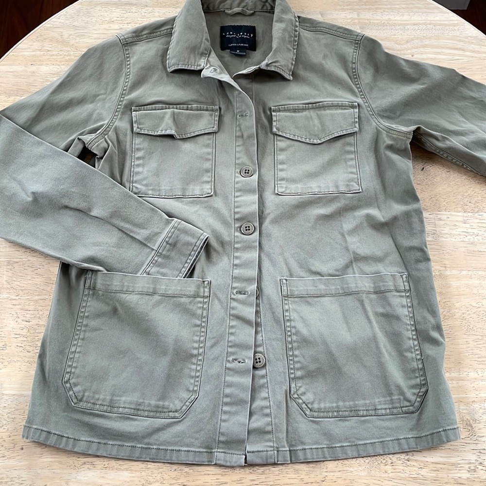 Sanctuary Army Green Cancas Military Jacket size Medium